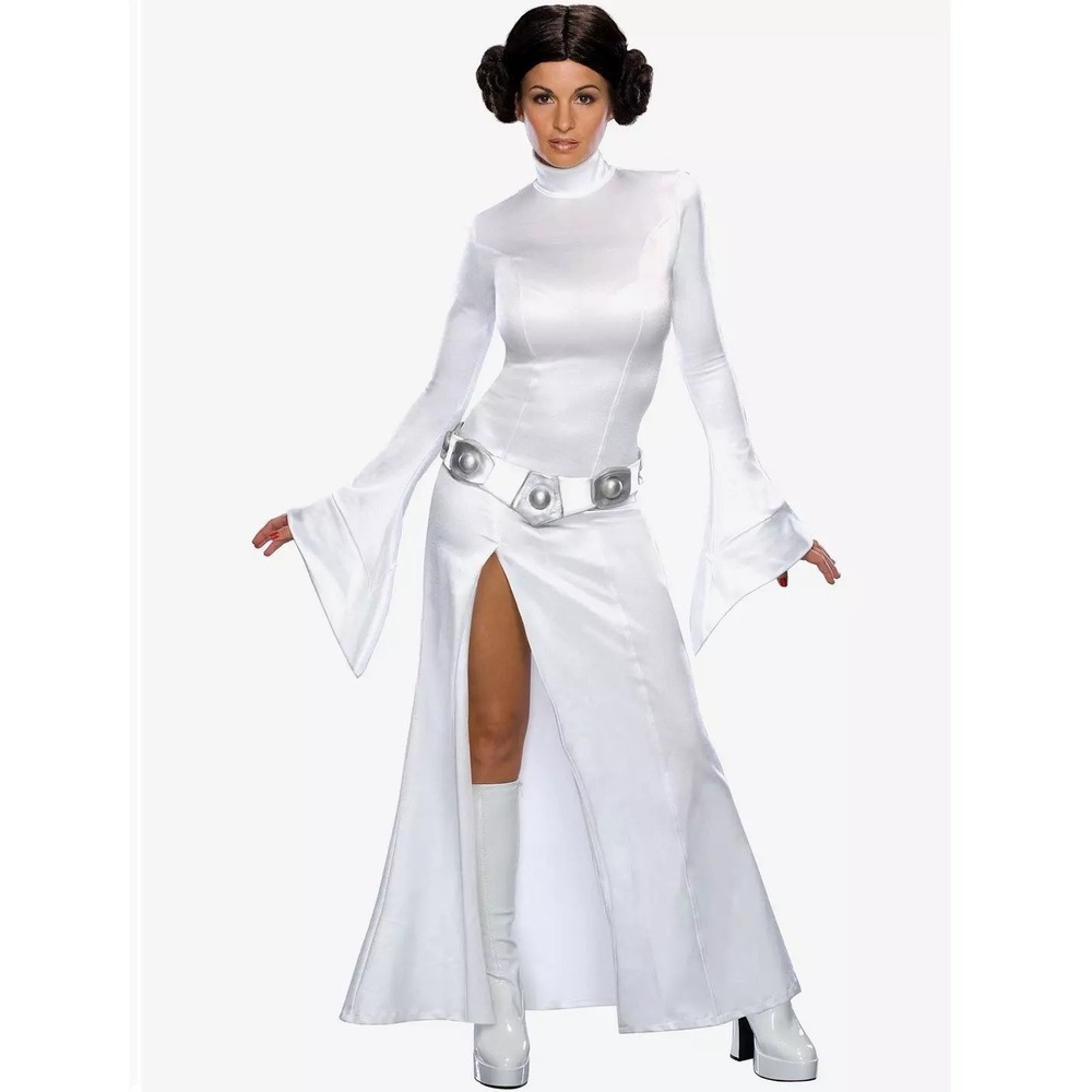 Star Wars Princess Leia Costume Secret Wishes Plus Size 14-16 Dress Wig Belt